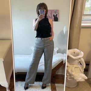 CALVIN KLEIN BLACK WHITE HOUNDSTOOTH TROUSERS PANTS MODERN FIT PETITE POCKETS